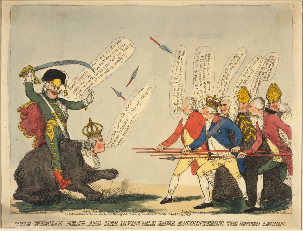 الدب الروسي وراكبها الذي لا يقهر ، 1791 بواسطة غير معروف