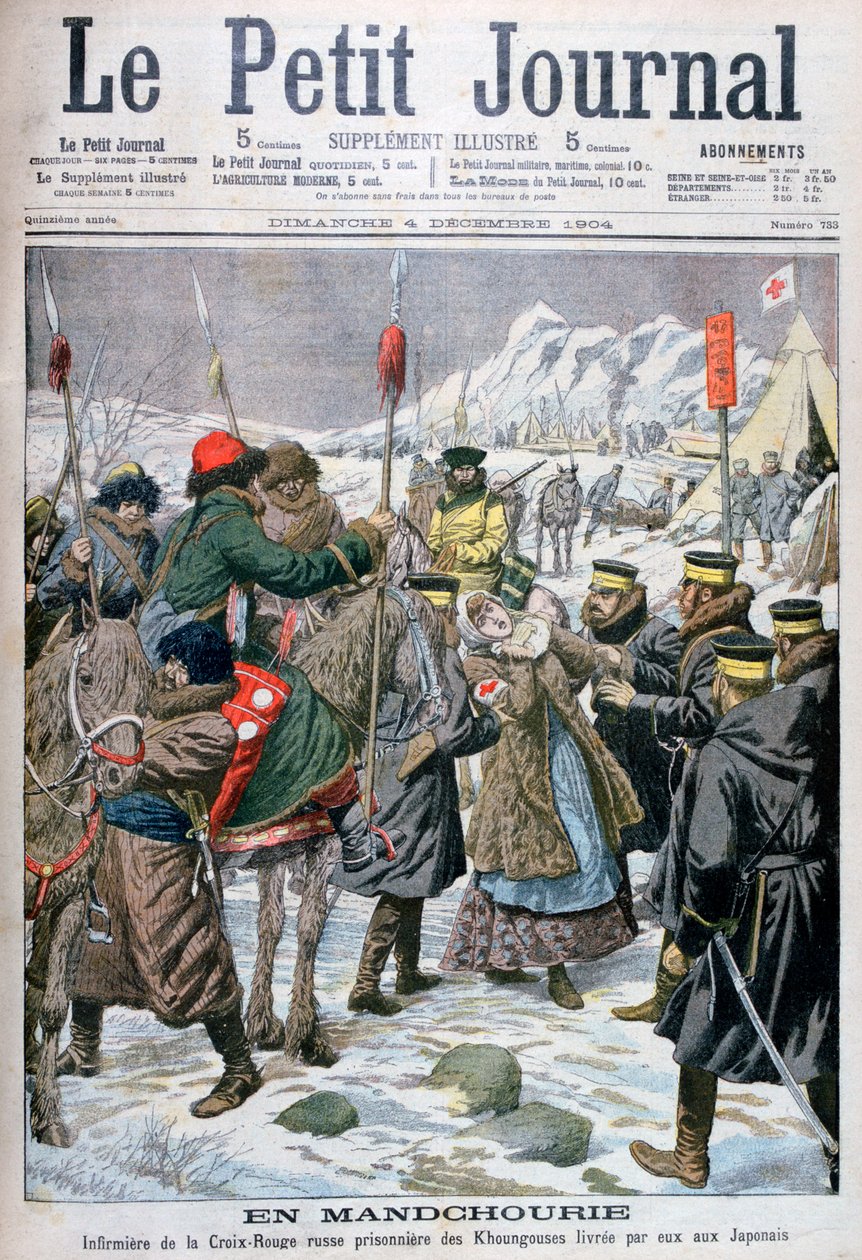 ممرضة روسية أسرت من قبل مانشوس تم تسليمها إلى اليابانيين ، منشوريا ، 1904 بواسطة غير معروف