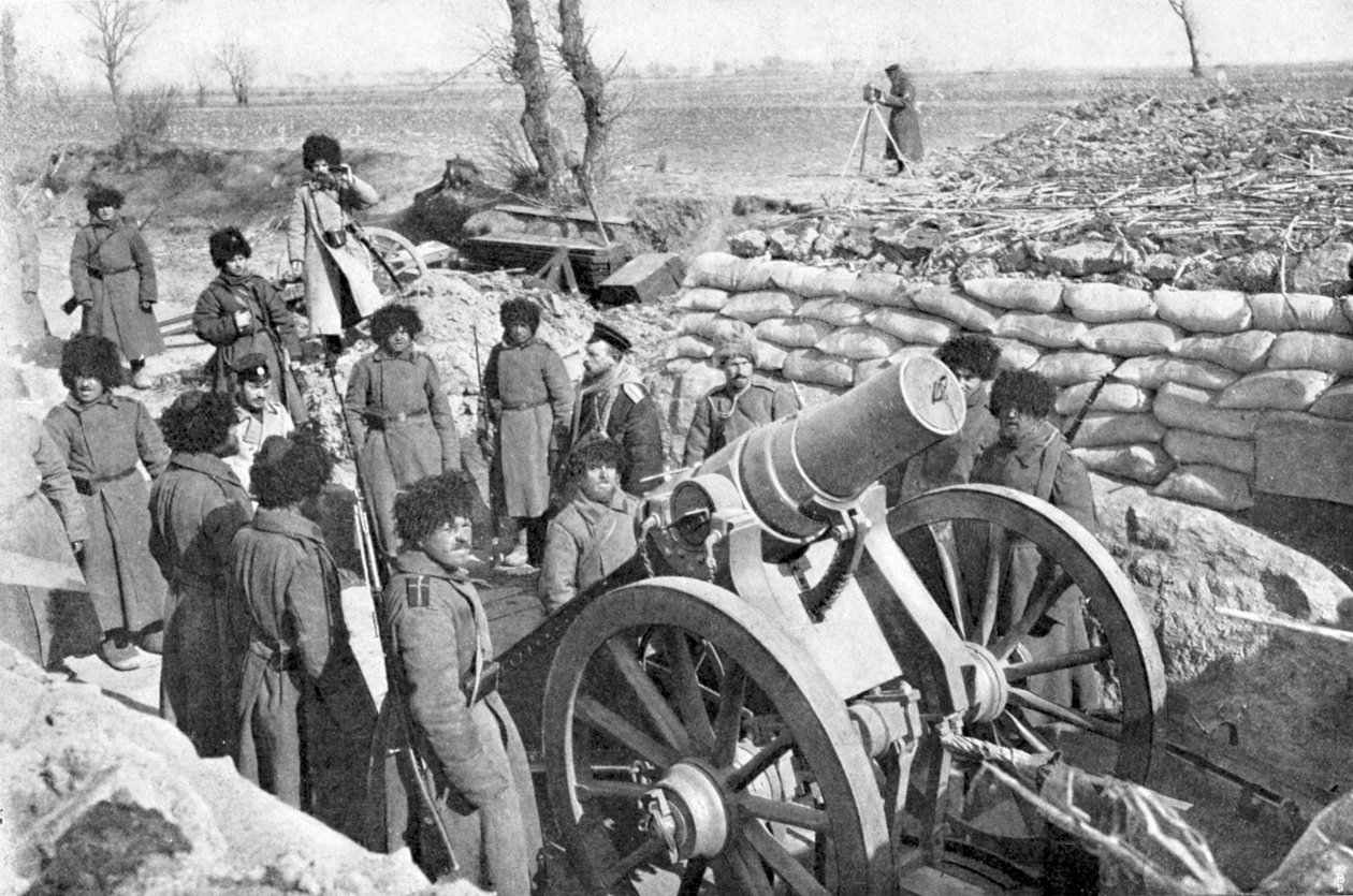 بطارية هاوتزر روسية بقياس 6 بوصات ، الحرب الروسية اليابانية ، 1904-5 بواسطة غير معروف