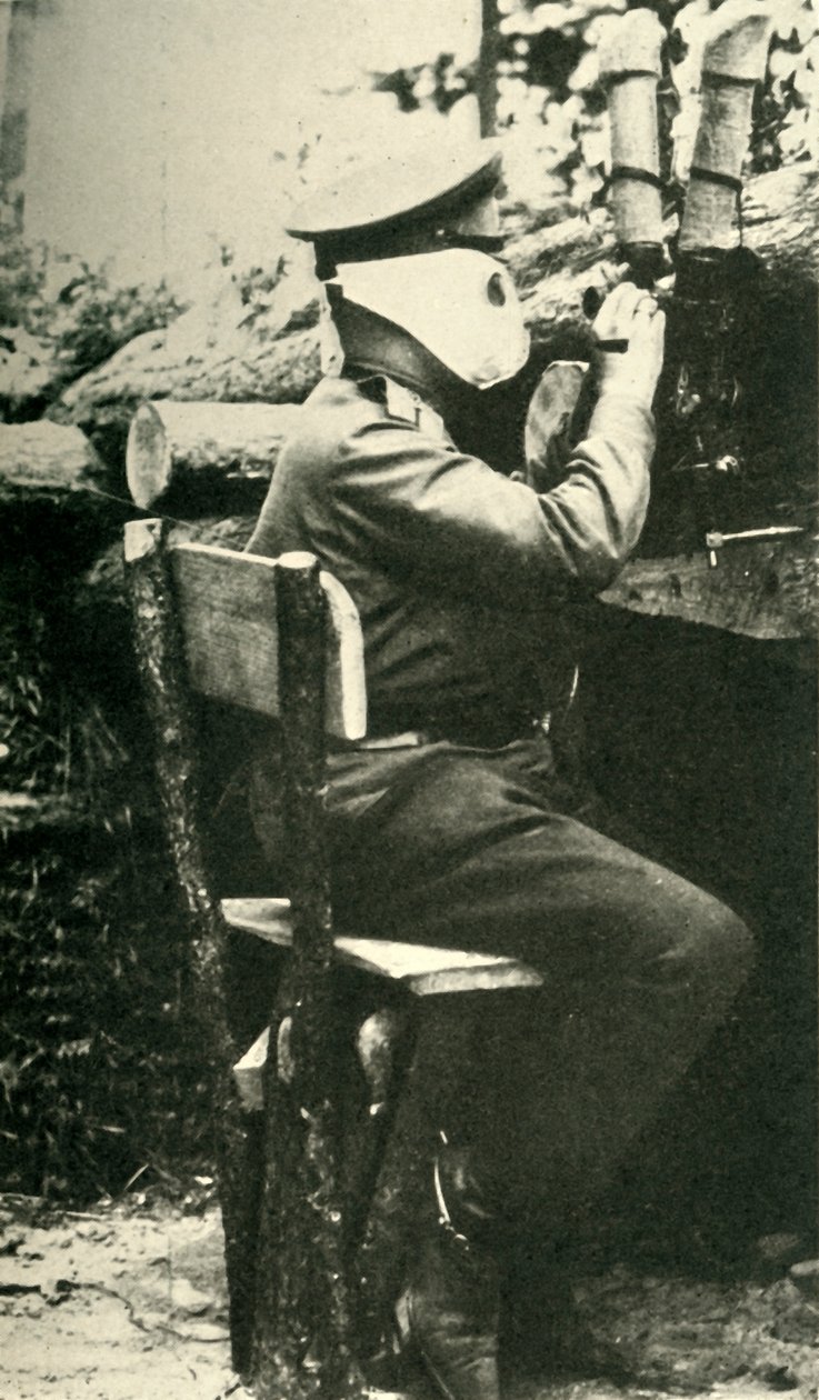 جندي روسي يستخدم بندقية الناظور ، الحرب العالمية الأولى ، 1914-1918 ، c1920. بواسطة غير معروف