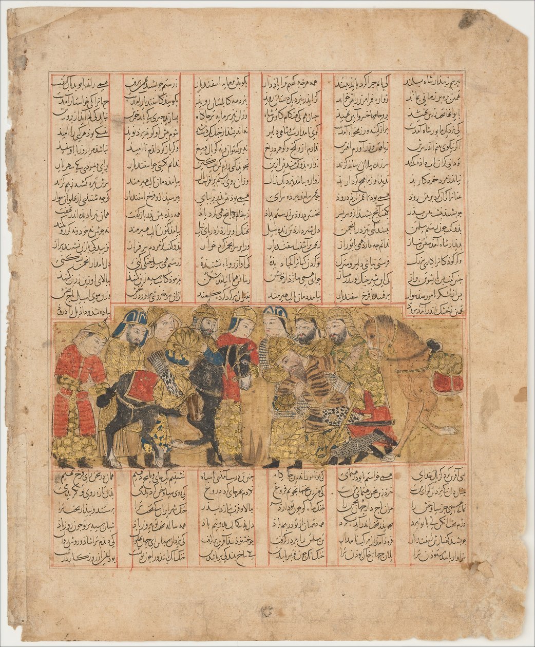 رستم يطلب طوس قبل كاي خسرو ، فوليو من شاهنامه ... ، 741 م. 1341. بواسطة غير معروف