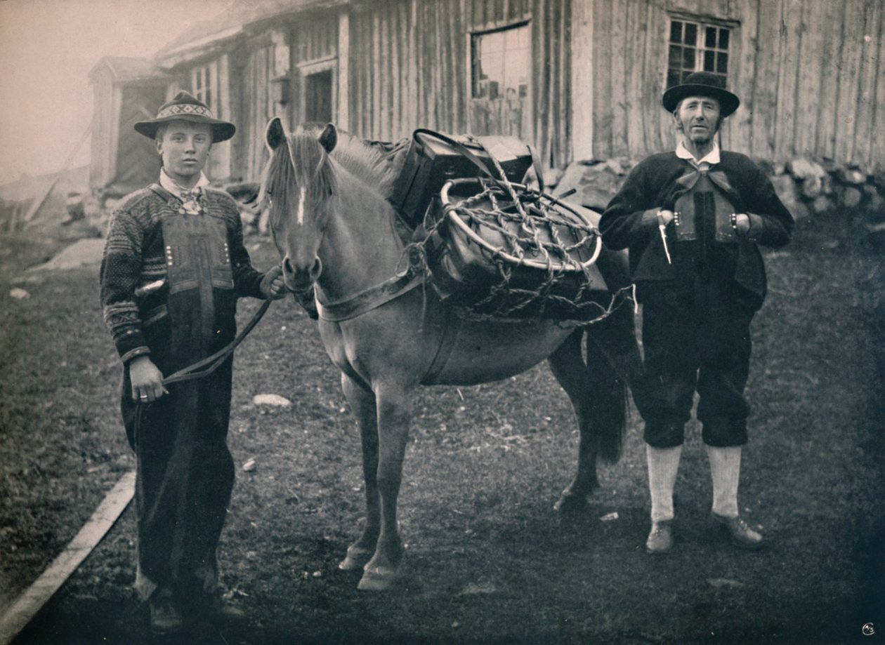 Saetersdalen Highlanders مع Pack-Horse ، 1914. بواسطة غير معروف