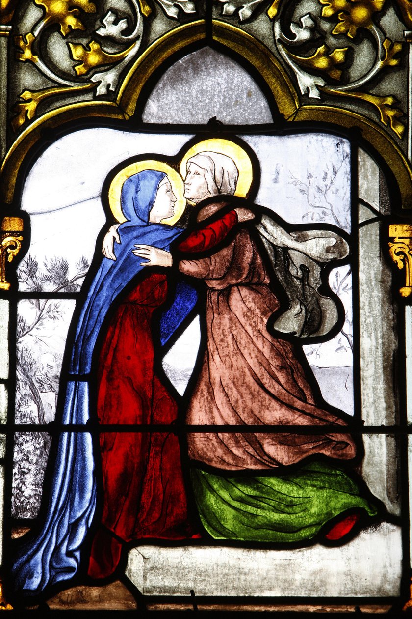 كاتدرائية Saint-Corentin (Saint Corentin) ، زجاج ملون Quimper: The Visitation ، كيمبيه ، فرنسا بواسطة غير معروف