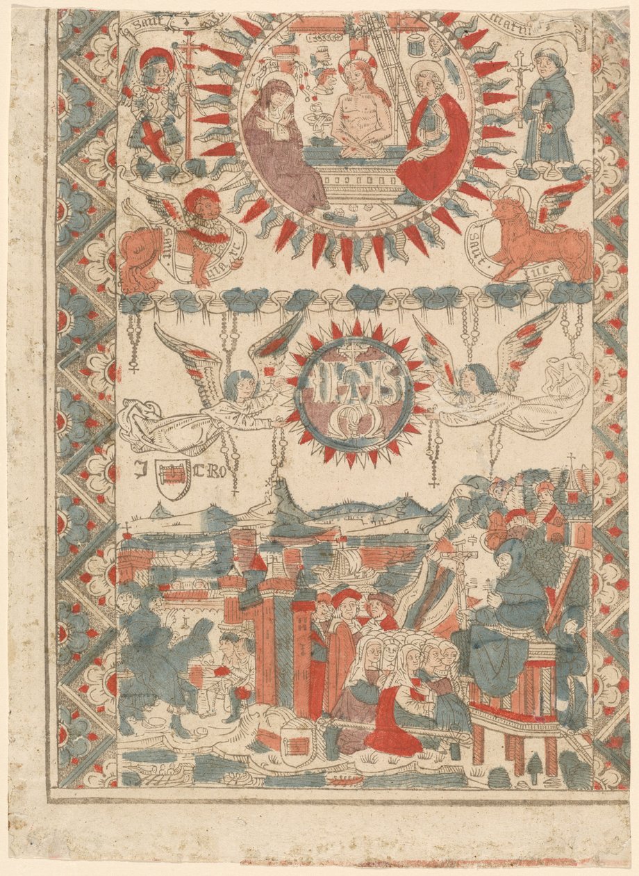 وصول القديس بونافنتورا والوعظ في ليون ، 1480-1490. بواسطة غير معروف