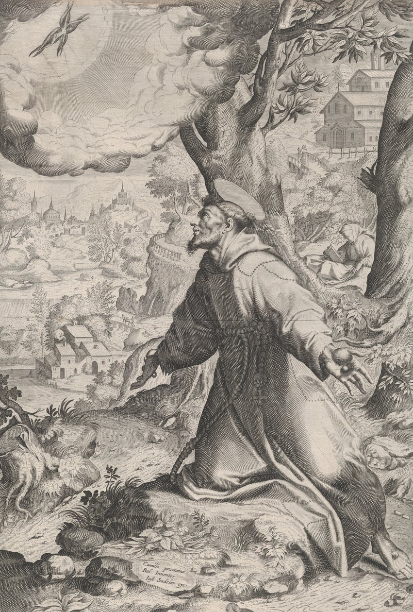القديس فرنسيس يتلقى الندبات ، 1590-1620. بواسطة غير معروف