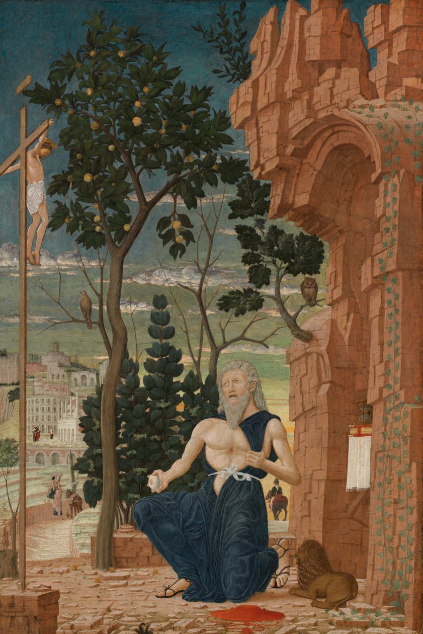 القديس جيروم في البرية ، ج. 1475. بواسطة غير معروف