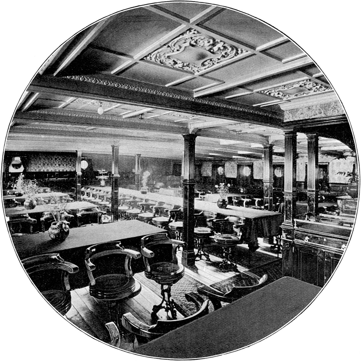 صالون باخرة P&O SS India ، 1901 بواسطة غير معروف