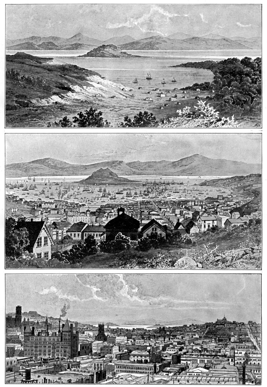 سان فرانسيسكو في نوفمبر 1848 و 1858 ونهاية القرن التاسع عشر 1901 بواسطة غير معروف