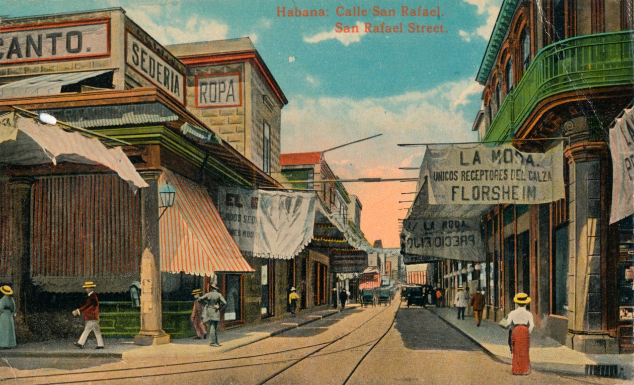 شارع سان رافائيل ، هافانا ، كوبا ، c1910 بواسطة غير معروف