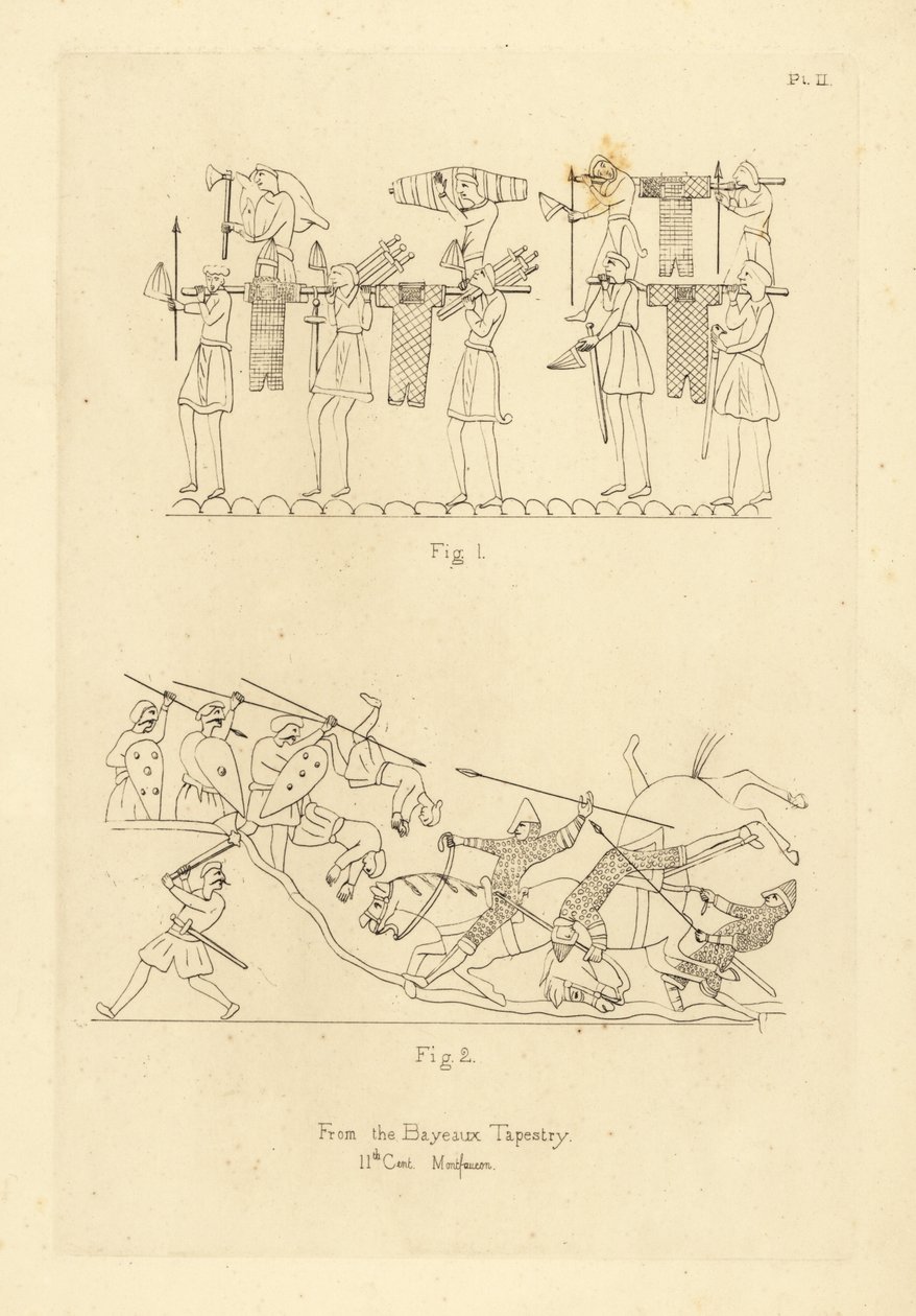 Saxon and Norman military costume from the Bayeux Tapestry بواسطة غير معروف