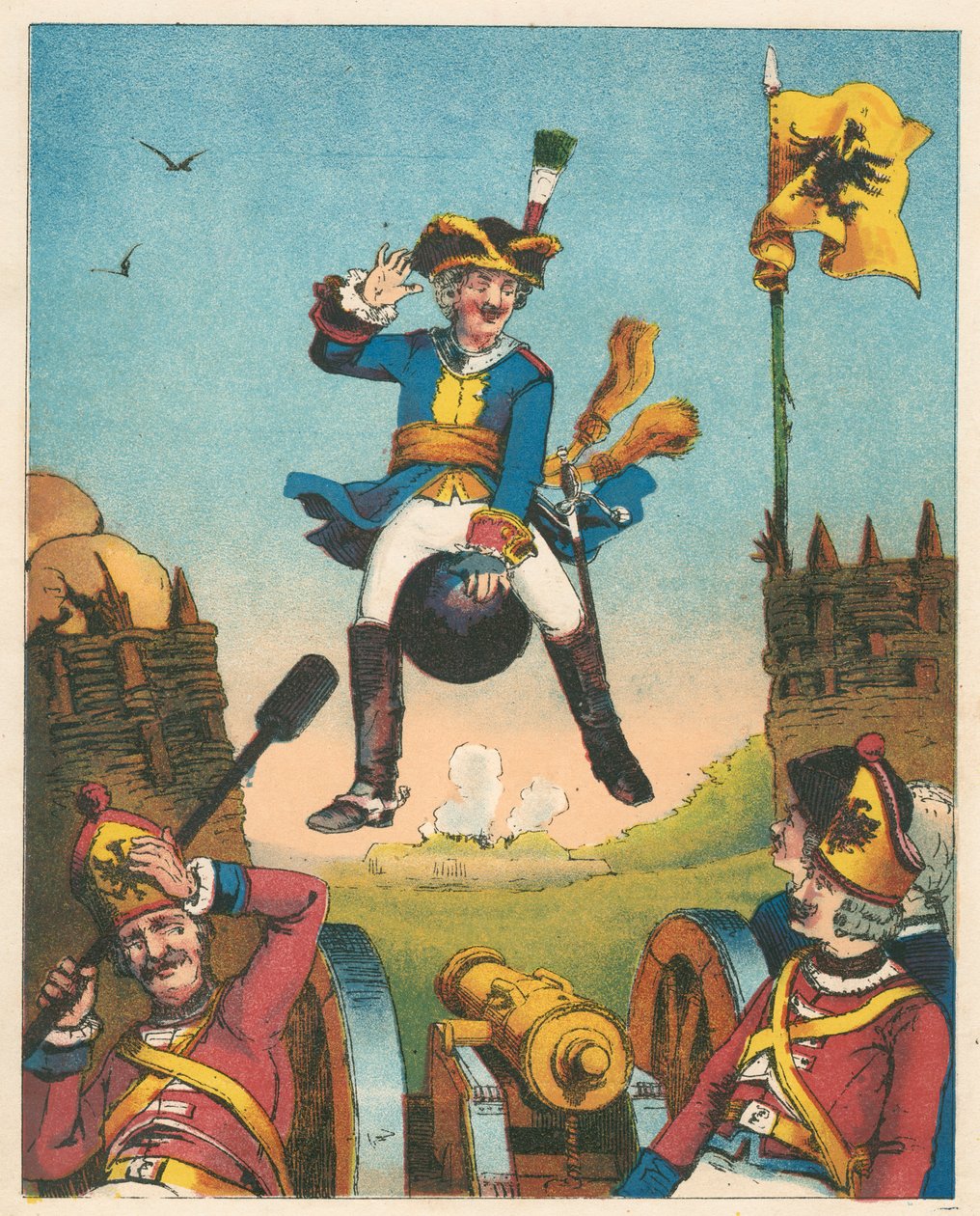مشهد من The Adventures of Baron Munchausen بقلم رودولف إريك راسب ، c1850 بواسطة غير معروف