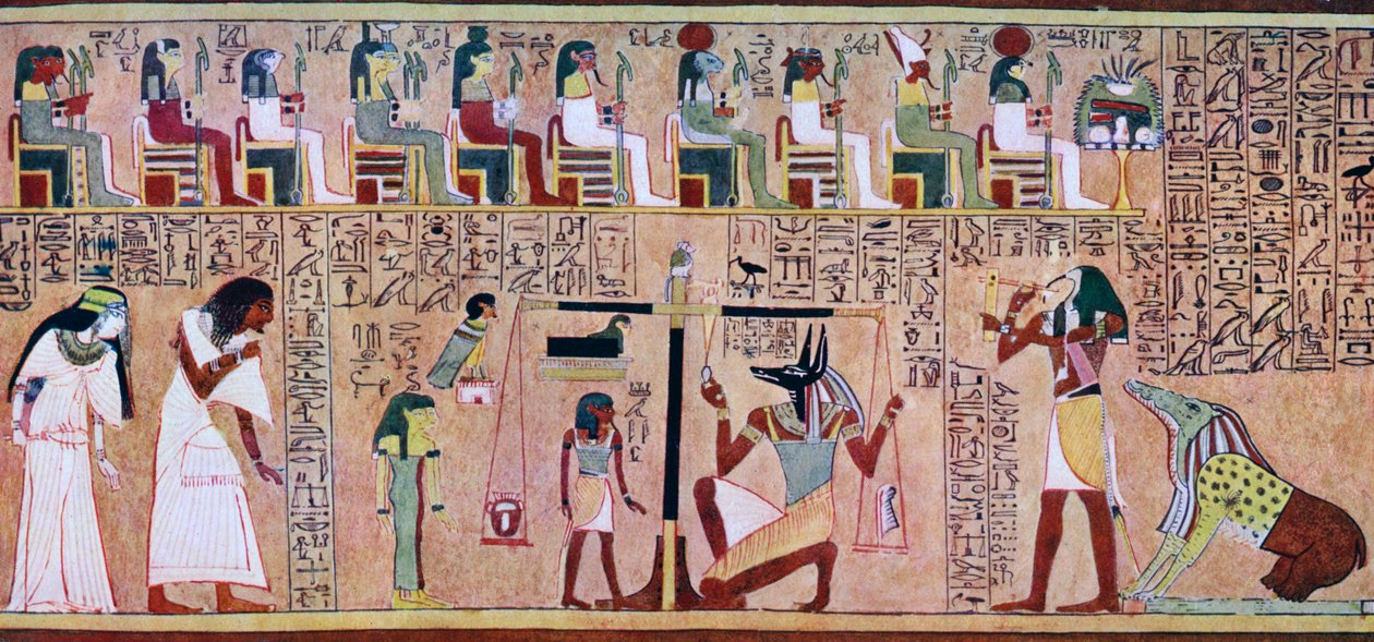 مشهد من كتاب الميت من أي مصري ، c1275 قبل الميلاد ، c1900-1920 بواسطة غير معروف