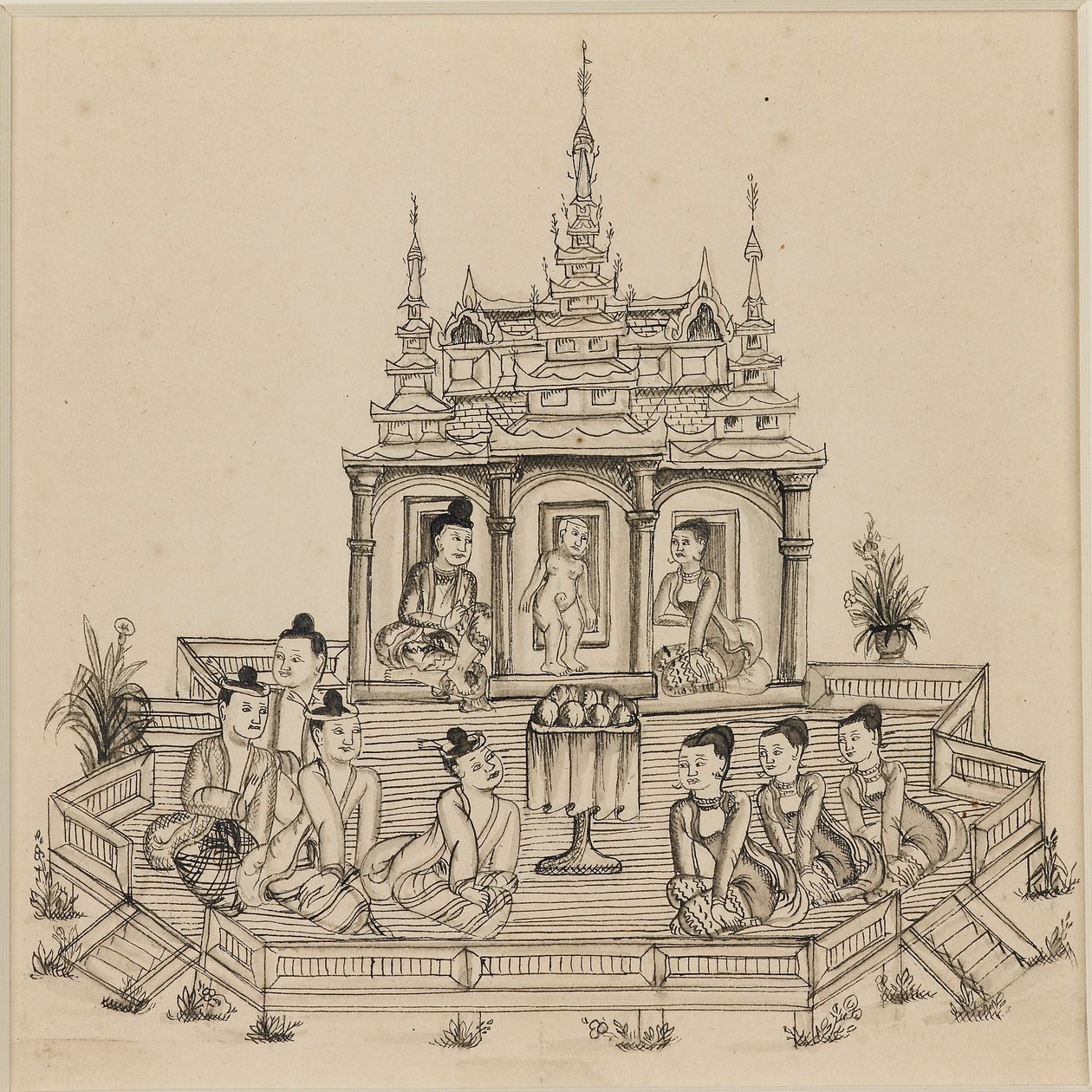 مشهد من Vessantara Jataka ، c1880 بواسطة غير معروف