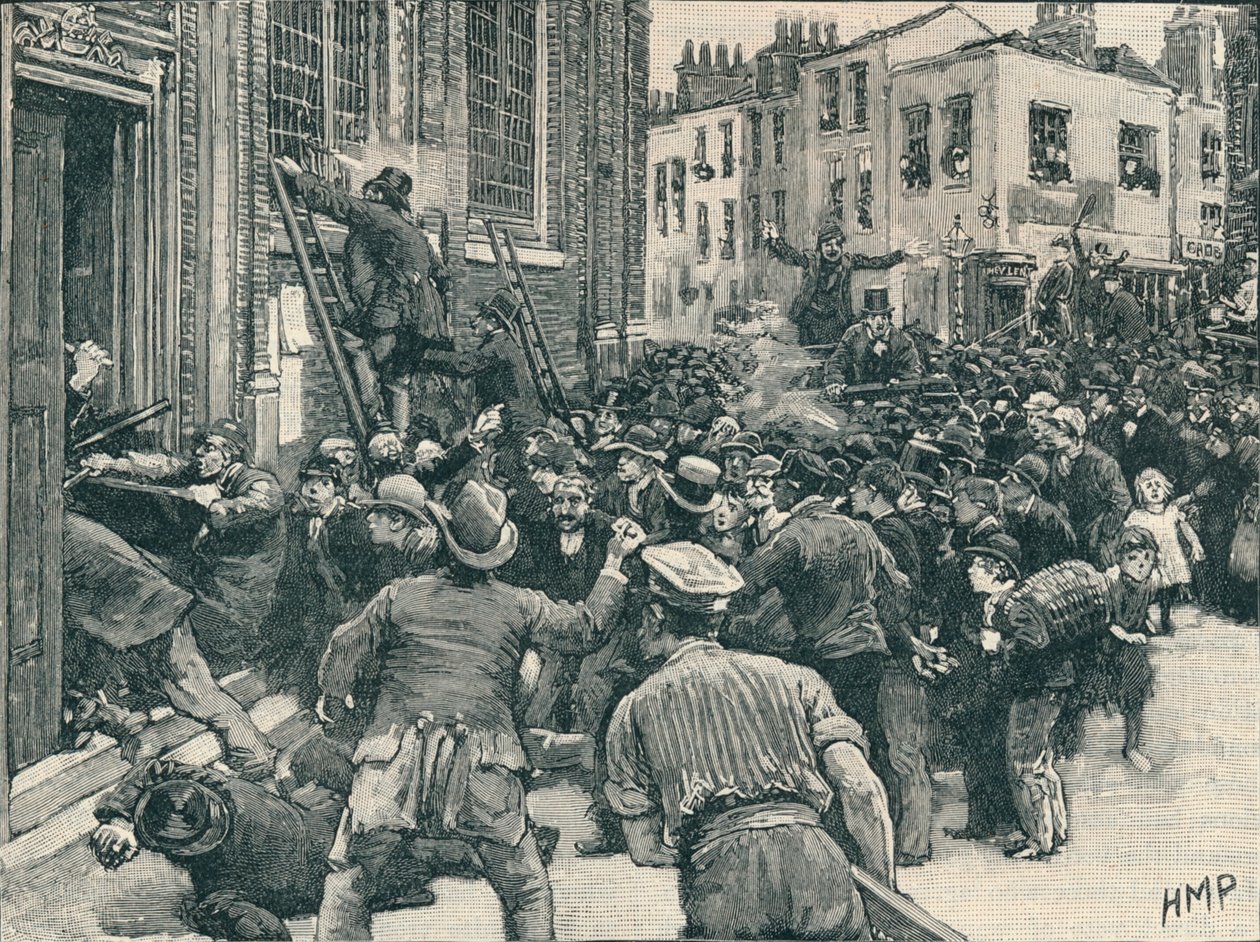 مشهد في أعمال الشغب في برمنغهام ، 1868 1906 بواسطة غير معروف