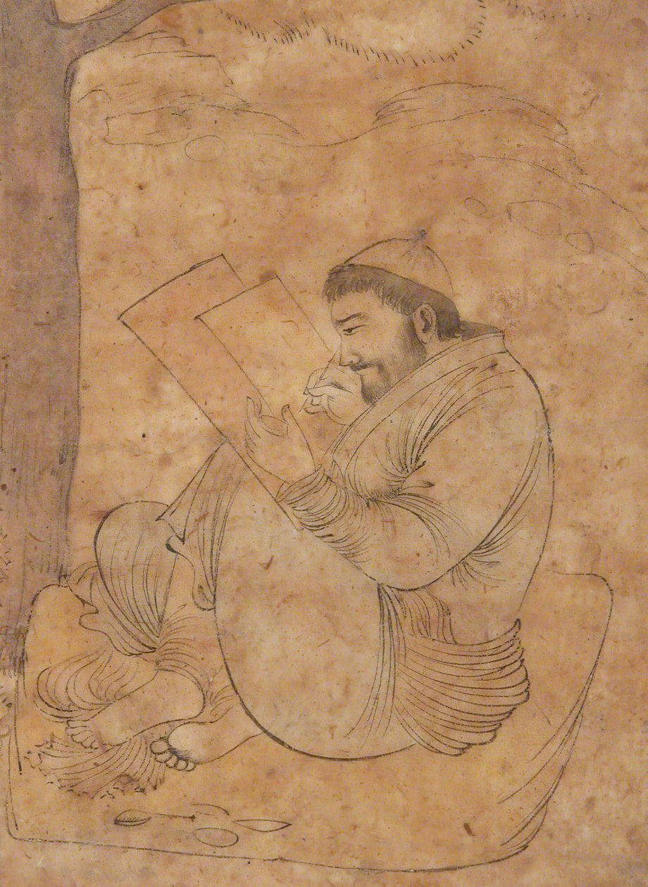 رجل جالس رسم أو كتابة ، النصف الأول من القرن السابع عشر. بواسطة غير معروف
