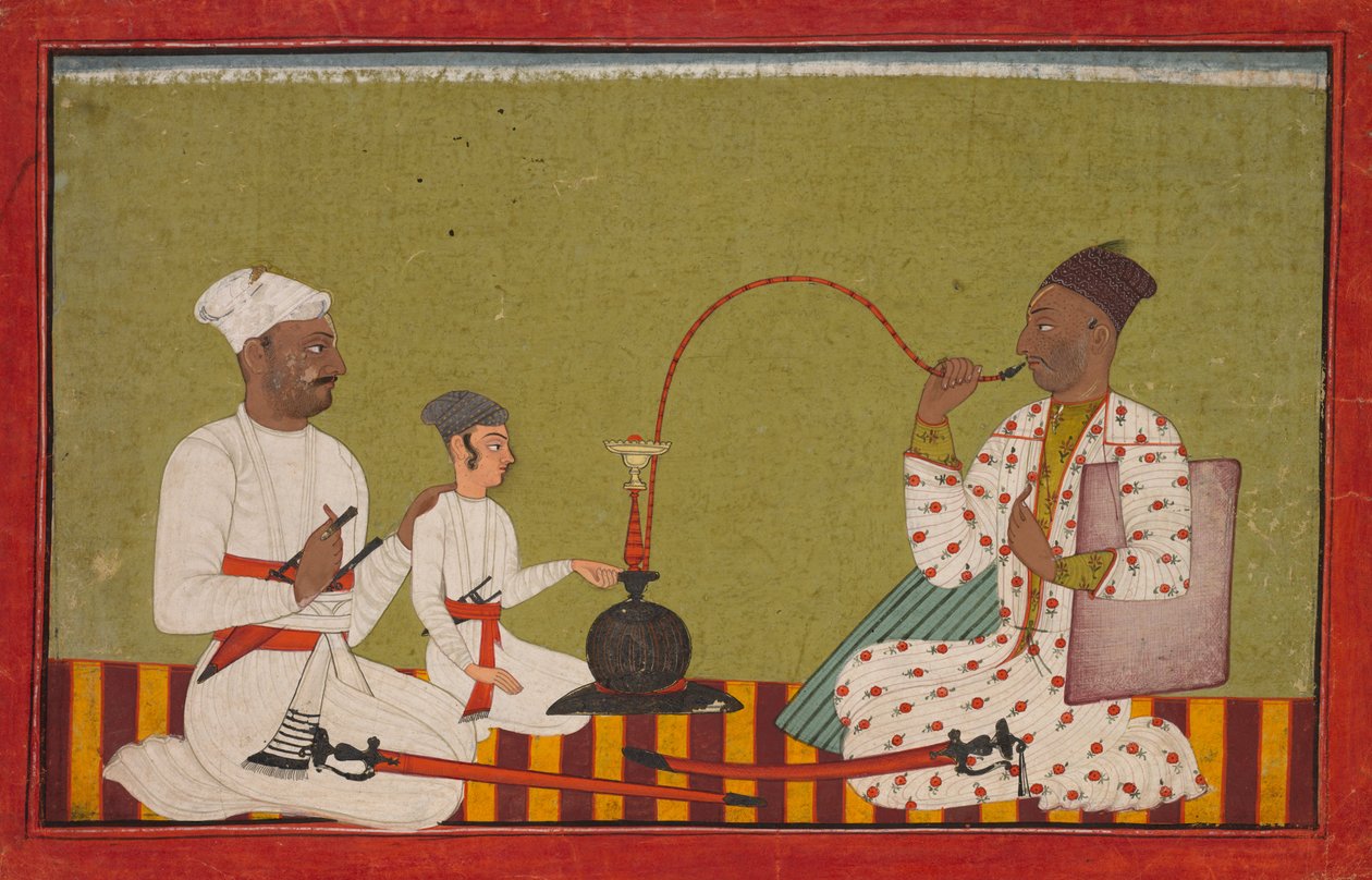 الأمير الجالس يدخن الشيشة ، 1710-1715. بواسطة غير معروف