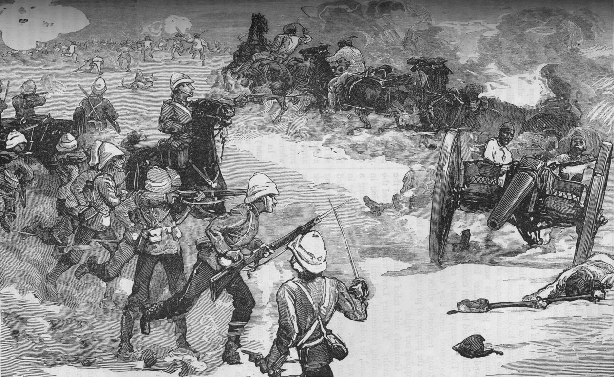معركة القصاصين الثانية في 9 سبتمبر: القبض على مسدسين من كروب من قبل مشاة البحرية الملكية ، c1882 بواسطة غير معروف