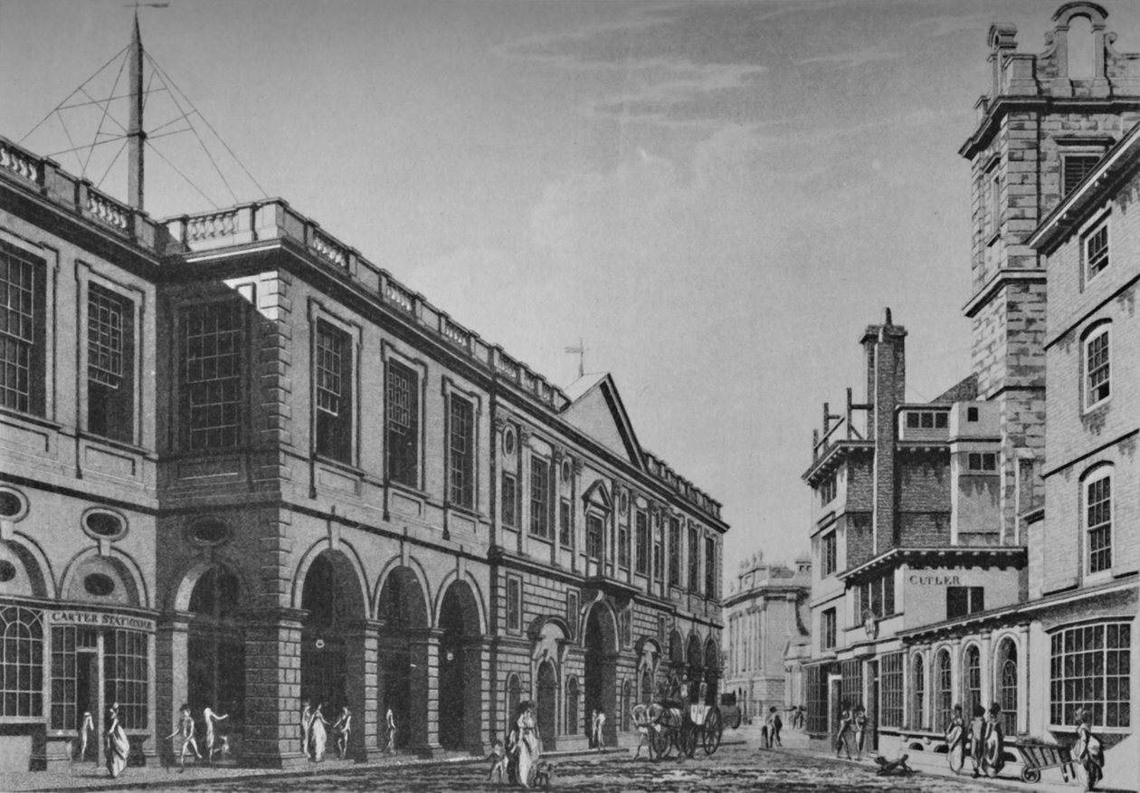 التبادل الملكي الثاني ، الواجهة الشمالية ، عام 1798. عرض خارج غرف Lloyds ، 1928 بواسطة غير معروف