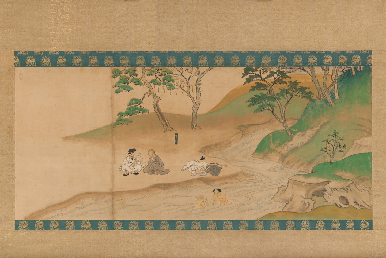 قسم من Jin'o-ji Engi Emaki Konin Shonin E- den ، أوائل القرن الرابع عشر. بواسطة غير معروف
