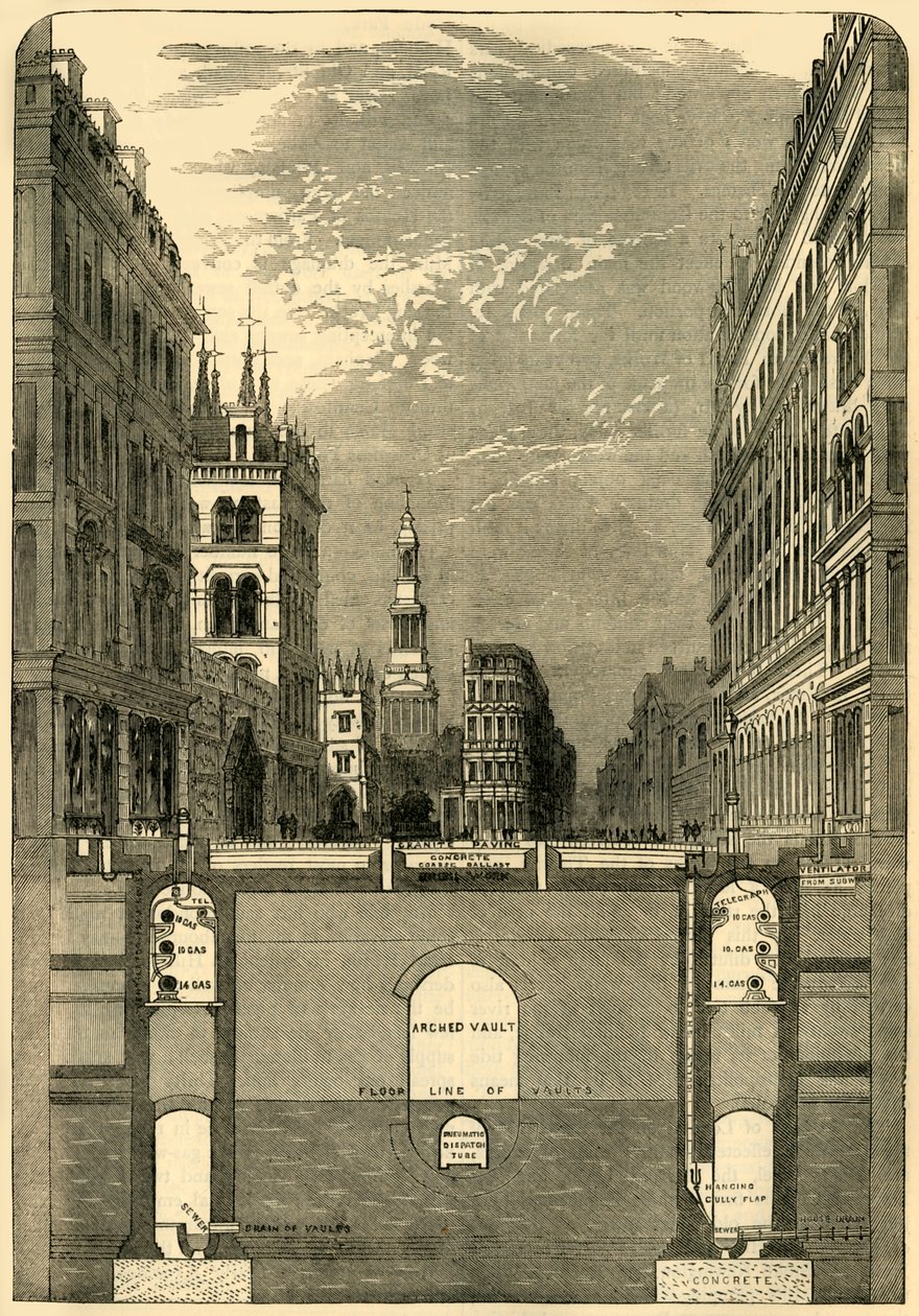 جزء من جسر هولبورن ، عرض مترو الأنفاق ، c1876. بواسطة غير معروف