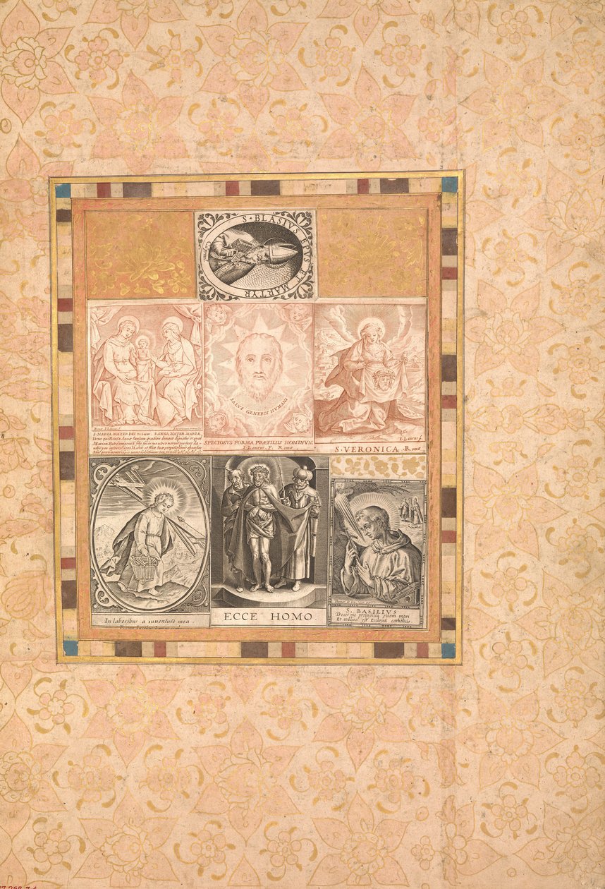 سبعة مشاهد عبادي ، فوليو من ألبوم بيليني ، كاليفورنيا. 1600. بواسطة غير معروف