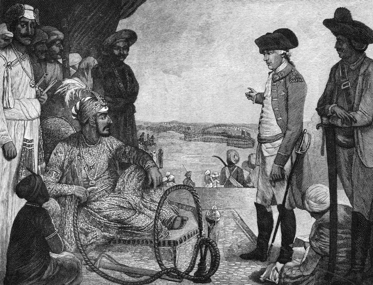 شاه علم الثاني ، إمبراطور موغال في الهند ، يراجع قوات شركة الهند الشرقية ، 1781 1894 بواسطة غير معروف