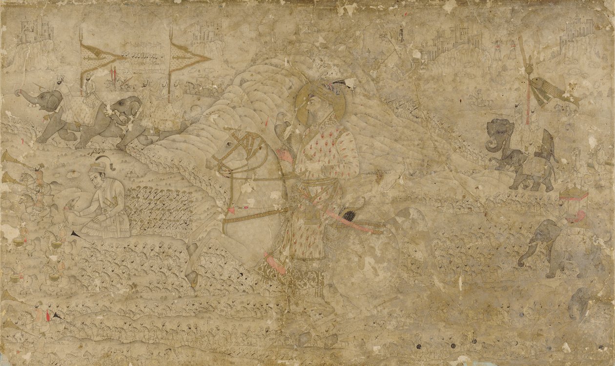 شاه جهان وابنه دارا شيكوه يطاردان ، ج. 1790. بواسطة غير معروف