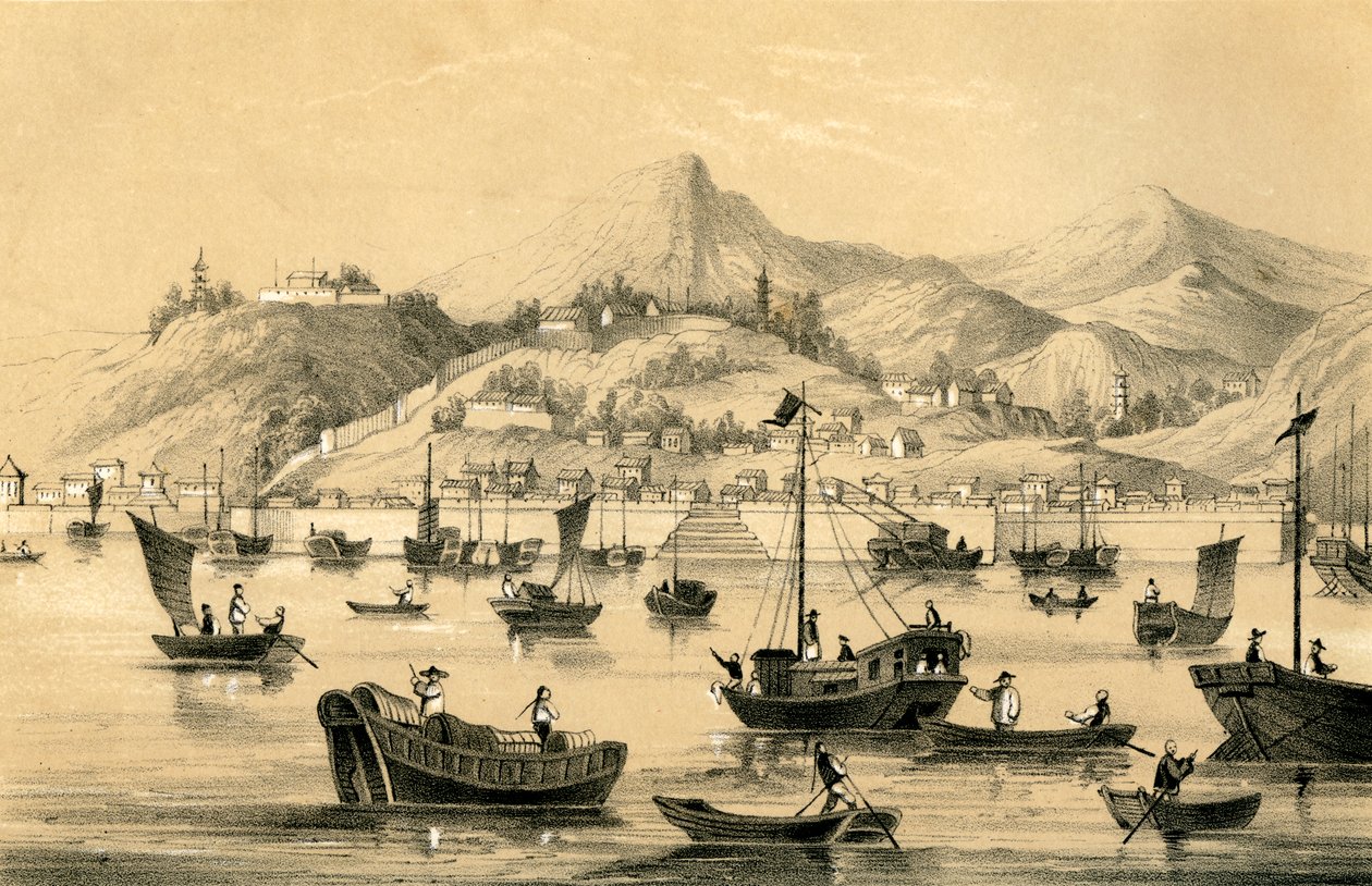شنغهاي ، أحد الموانئ الخمسة التي فتحتها المعاهدة الأخيرة للتجارة البريطانية ، 1847 بواسطة غير معروف