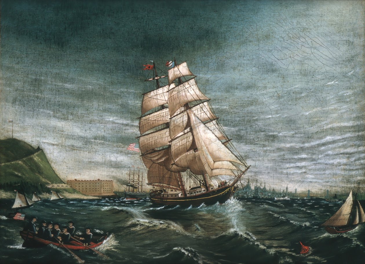 السفينة في ميناء نيويورك ، كاليفورنيا. 1890. بواسطة غير معروف