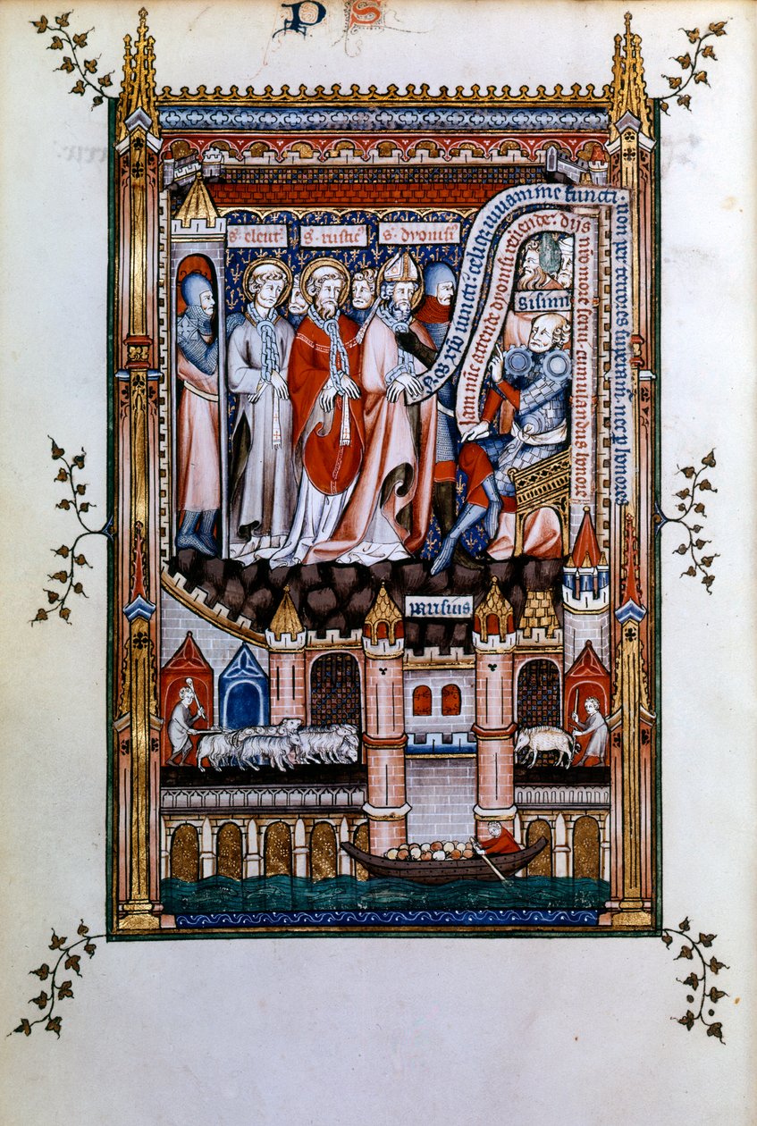 Sisinnius يحض سانت دينيس على التخلي عن إيمانه ، 1317 بواسطة غير معروف