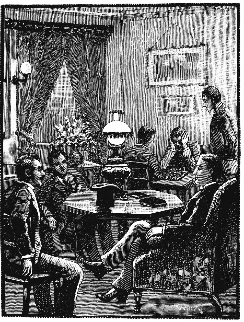 غرفة الجلوس في YMCA ، إكستر هول ، لندن ، 1887 بواسطة غير معروف