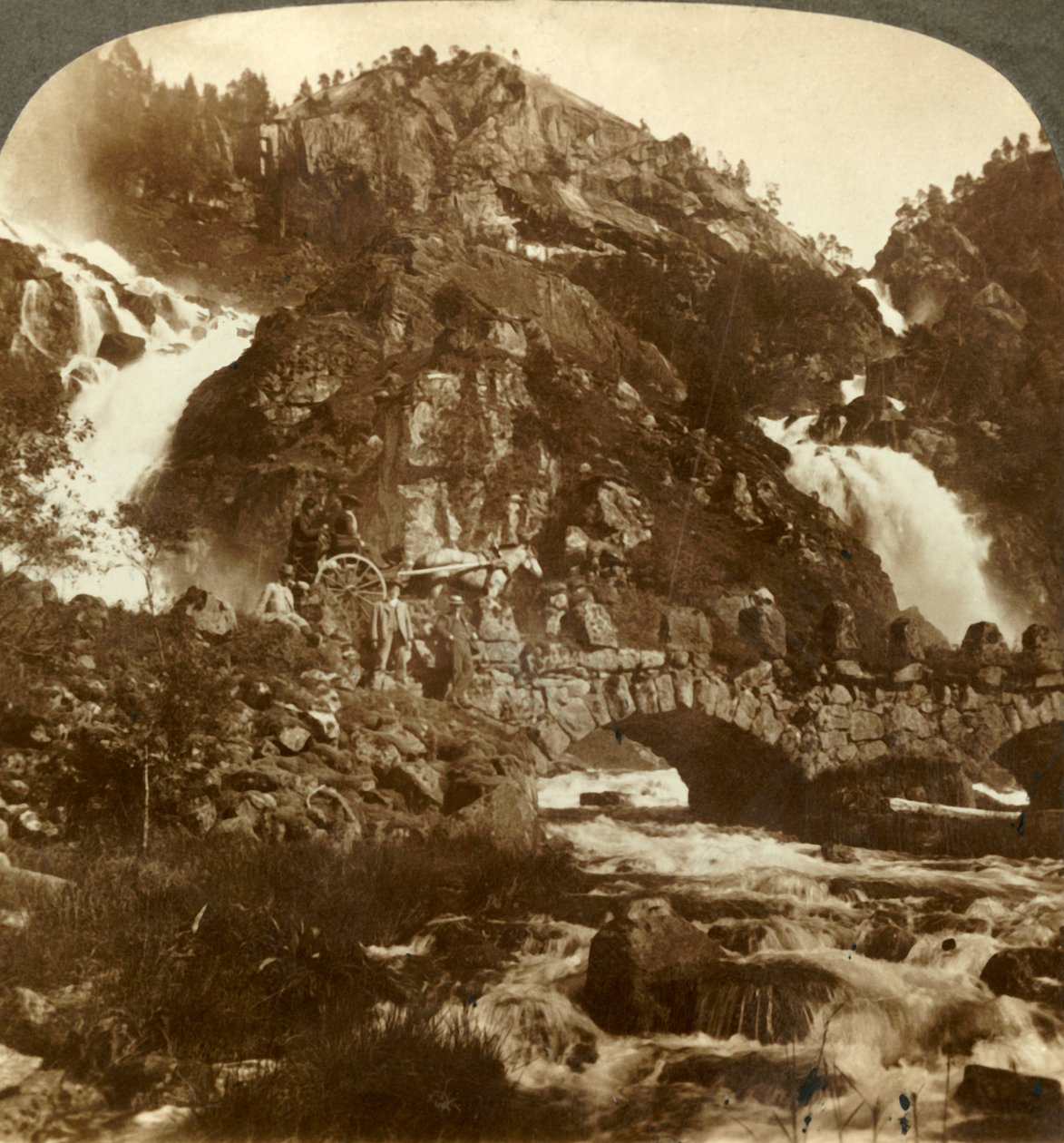 سكارافوس ولوتيفوس يقفز فوق الصخور ، غرب النرويج ، c1905. بواسطة غير معروف