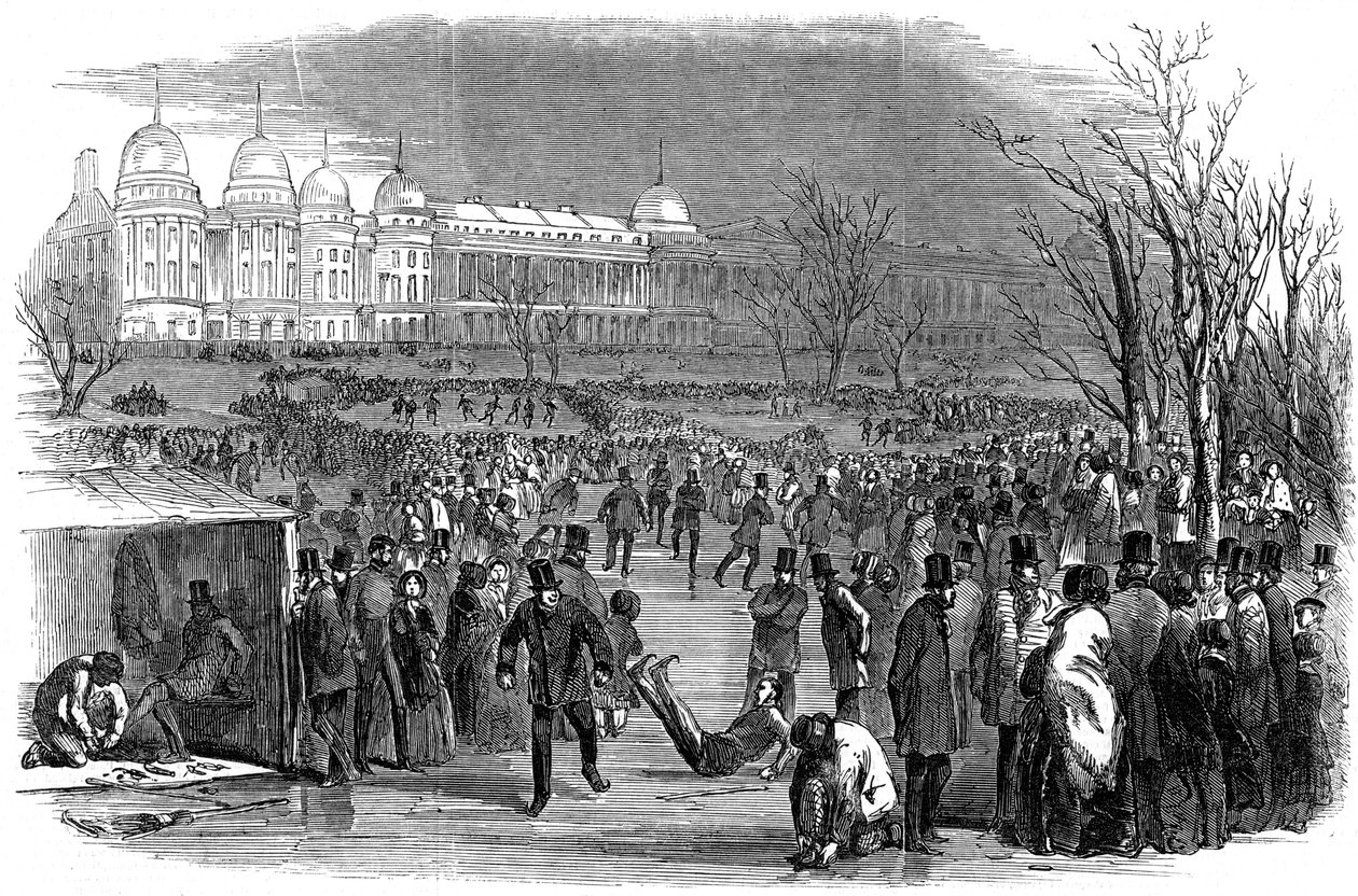 التزلج في ريجنتس بارك ، 1850 بواسطة غير معروف