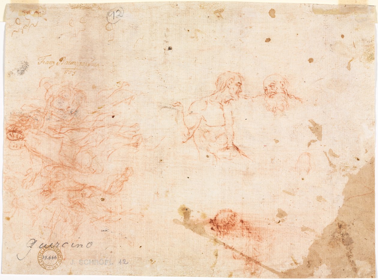 رسم تخطيطي لرجلين وشخصيات مختلفة أخرى ، 1600s. بواسطة غير معروف