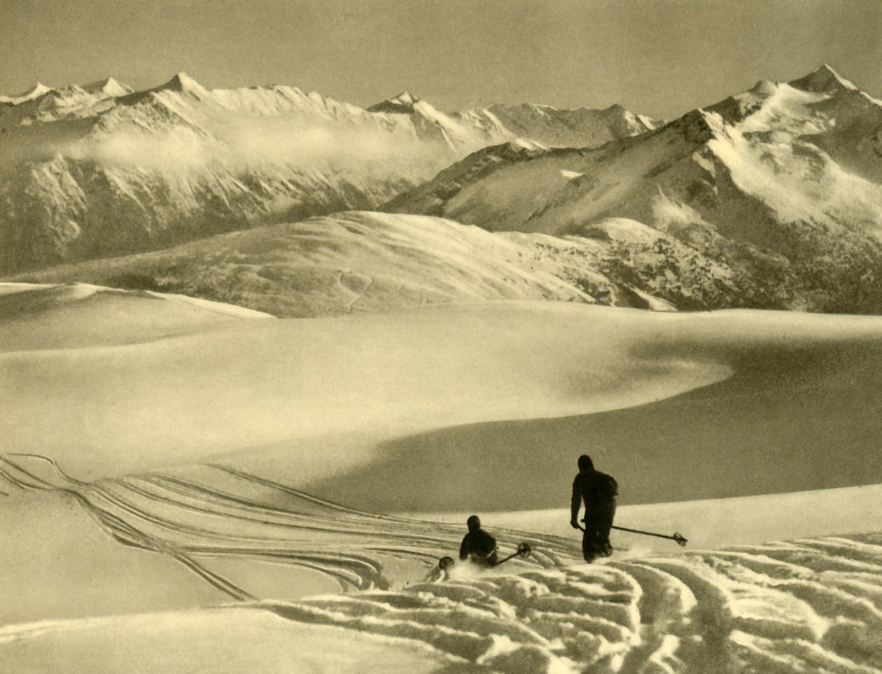 التزلج على هضبة Gerlos ، النمسا ، c1935. بواسطة غير معروف