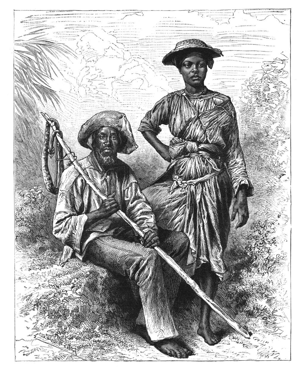 Snake Catcher and Charcoal Girl، Martinique، c1890 بواسطة غير معروف