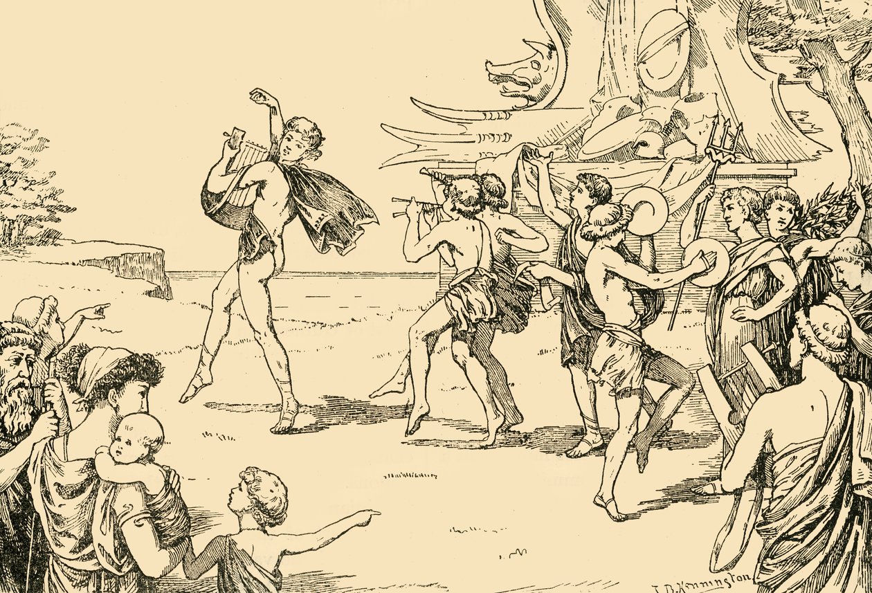 سوفوكليس يقود جوقة الشباب ، 1890. بواسطة غير معروف