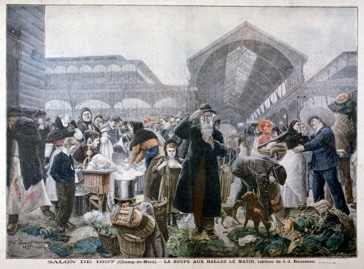 منصة حساء في سوق Les Halles في الصباح ، 1897 بواسطة غير معروف