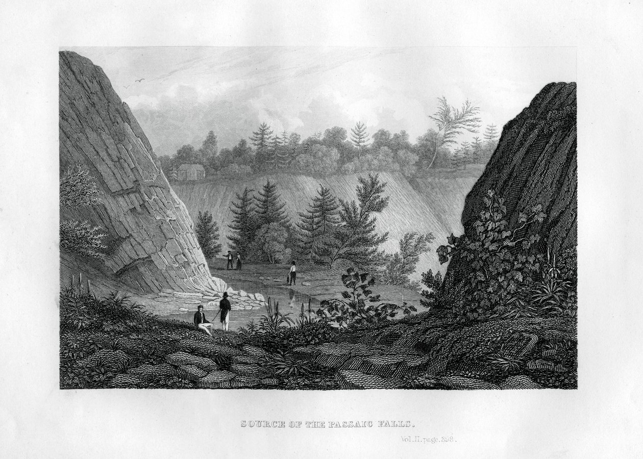 مصدر شلالات باسيك ، نيو جيرسي ، 1855 بواسطة غير معروف