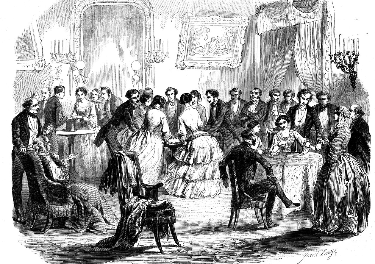 لقاء روحاني في قاعة رسم في باريس ، 1853 بواسطة غير معروف