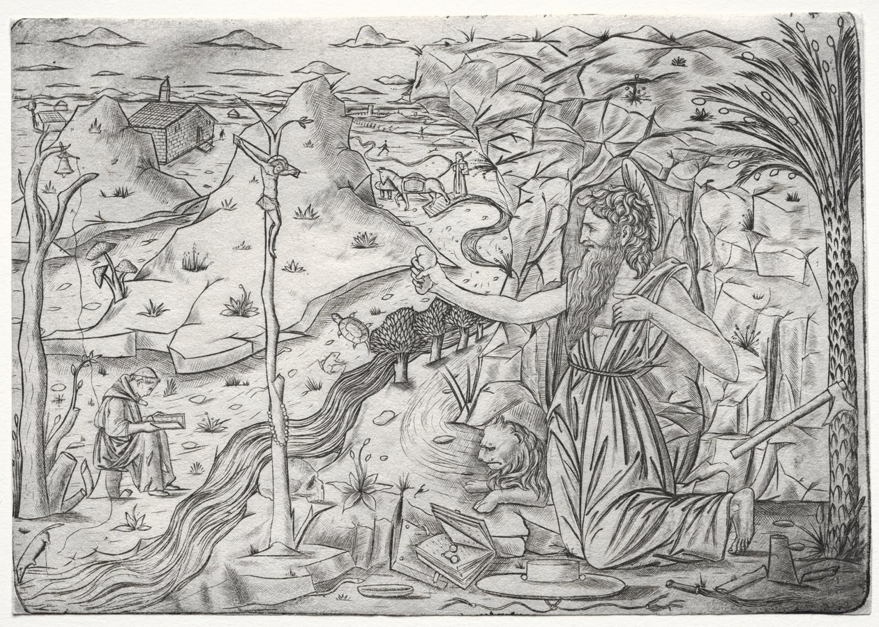 القديس جيروم في التوبة ، ج. 1480-1500. بواسطة غير معروف