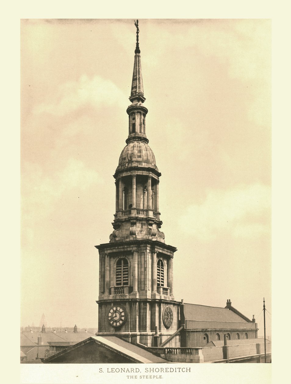 سانت ليونارد ، شورديتش ، The Steeple ، منتصف أواخر القرن التاسع عشر. بواسطة غير معروف