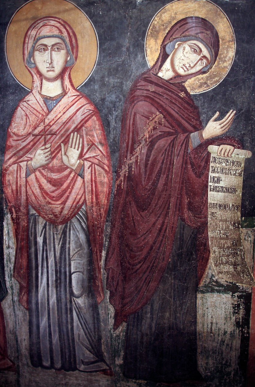 سانت مارينا ، وكنيسة العذراء مريم Timios Stavros tou Agiasmati ، الصليب المقدس لأجياسماتي في القرن الخامس عشر في قبرص الكنائس المطلية بموقع اليونسكو ترودوس ، قبرص بواسطة غير معروف