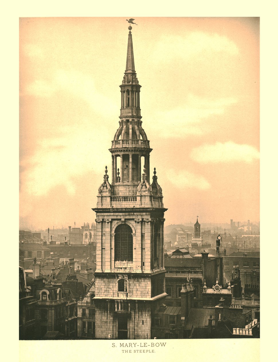 St Mary-Le-Bow ، The Steeple ، منتصف أواخر القرن التاسع عشر. بواسطة غير معروف