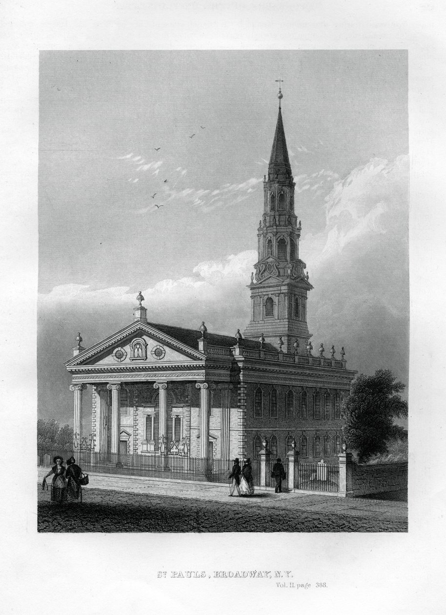 كنيسة سانت بولس ، برودواي ، نيويورك ، 1855 بواسطة غير معروف