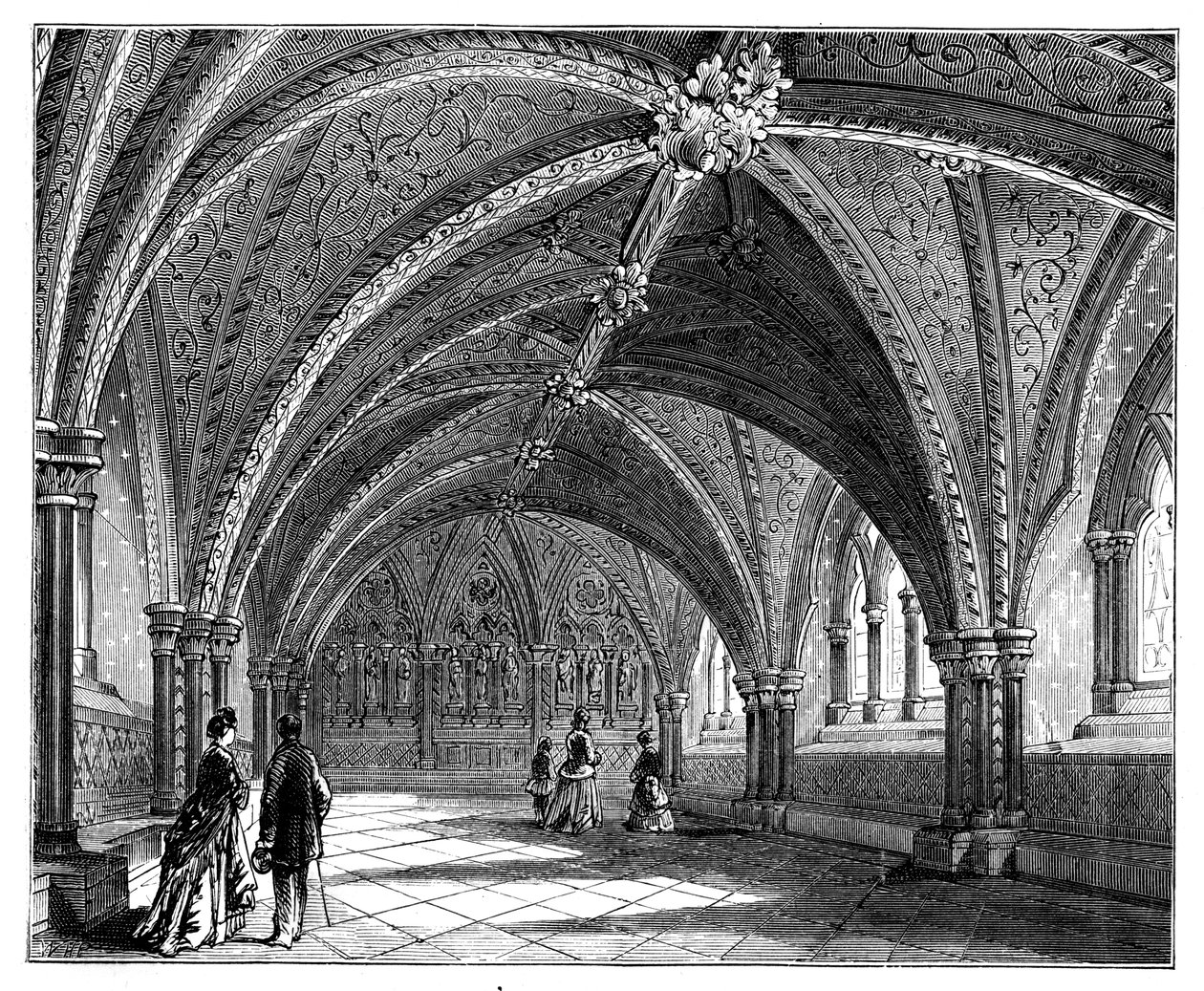 سانت ستيفنز كريبت ، قصر وستمنستر ، لندن ، c1888 بواسطة غير معروف