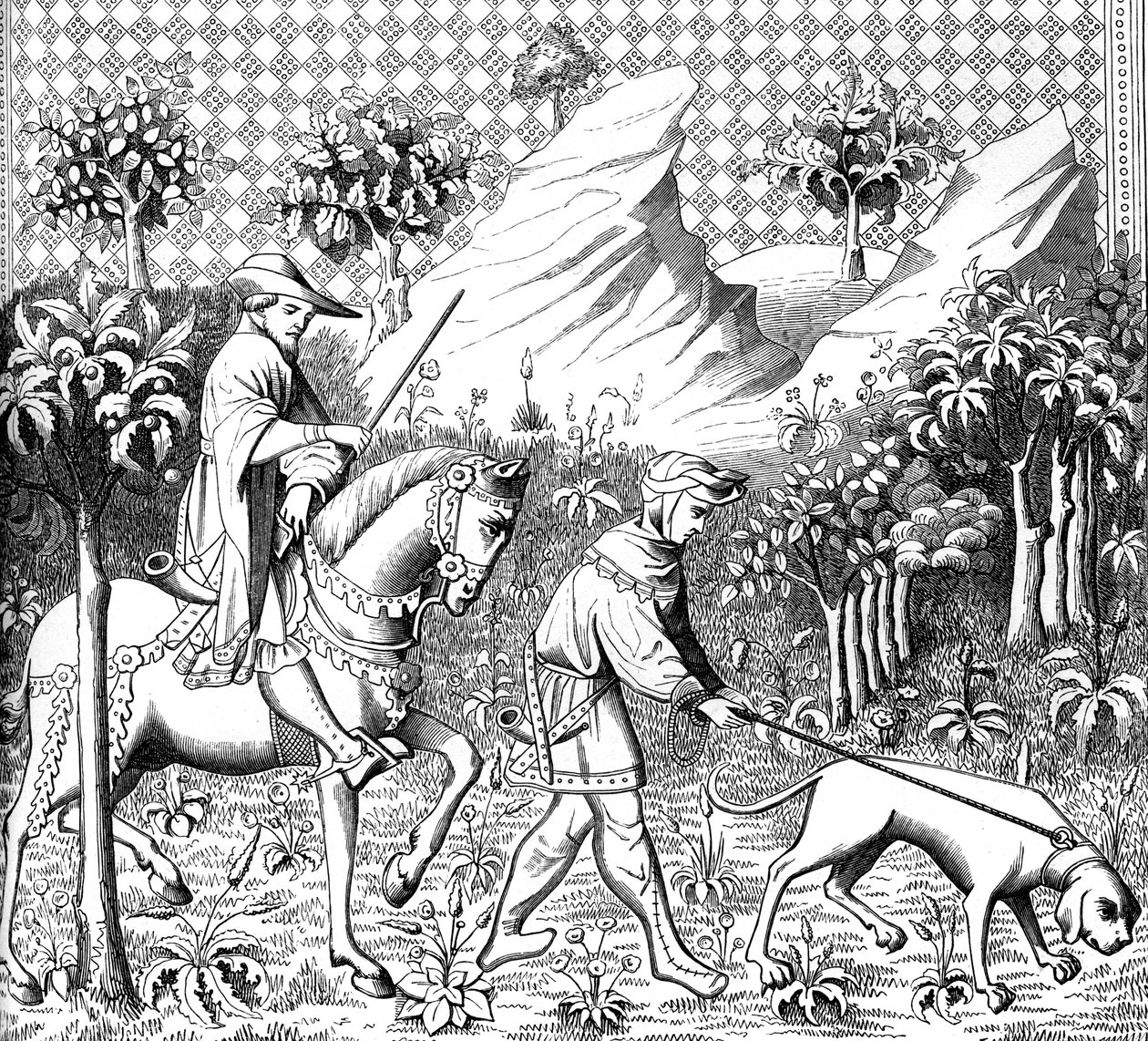 صيد الأيل ، القرن الرابع عشر 1849 بواسطة غير معروف