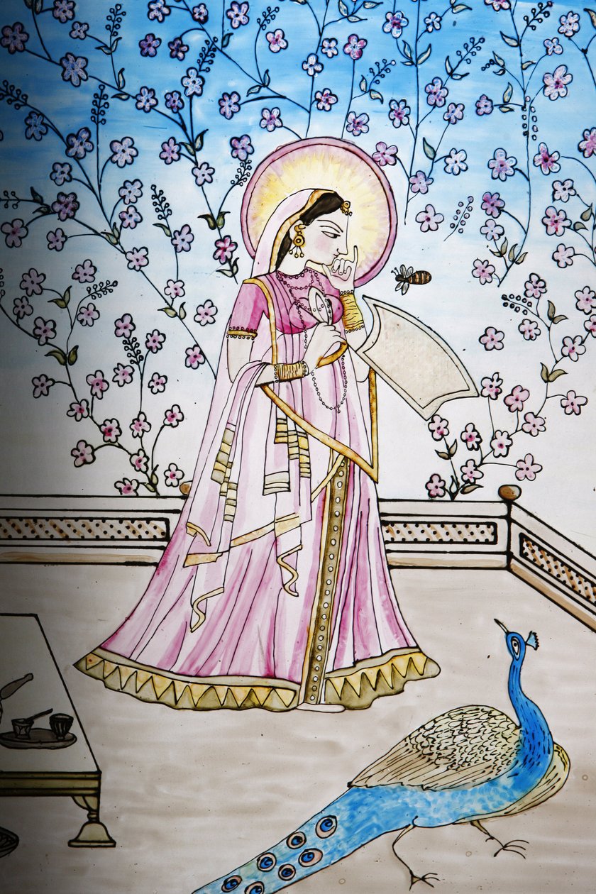 Stained glass in Iskcon temple, Londres, Grande-Bretagne بواسطة غير معروف