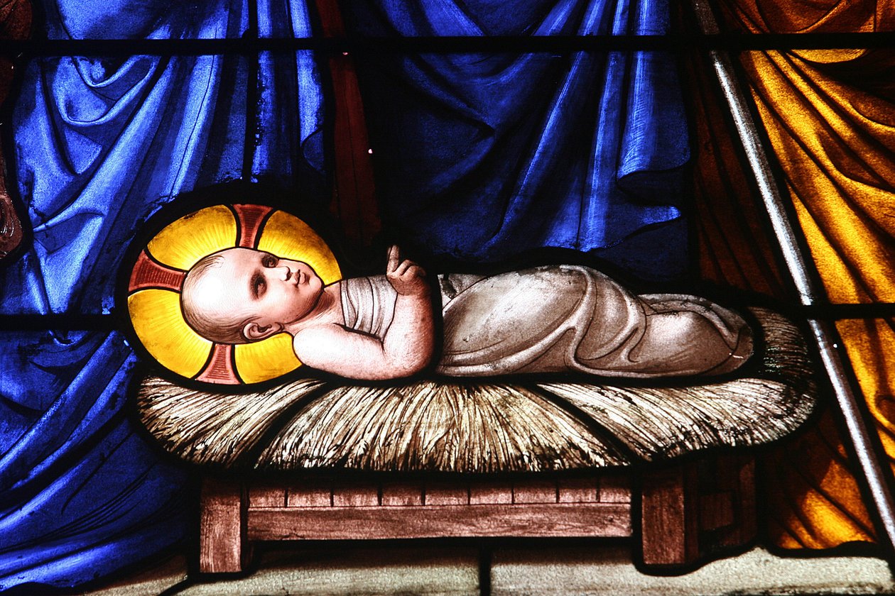 نافذة زجاج ملون: Nativity Geneve Switzerland بواسطة غير معروف