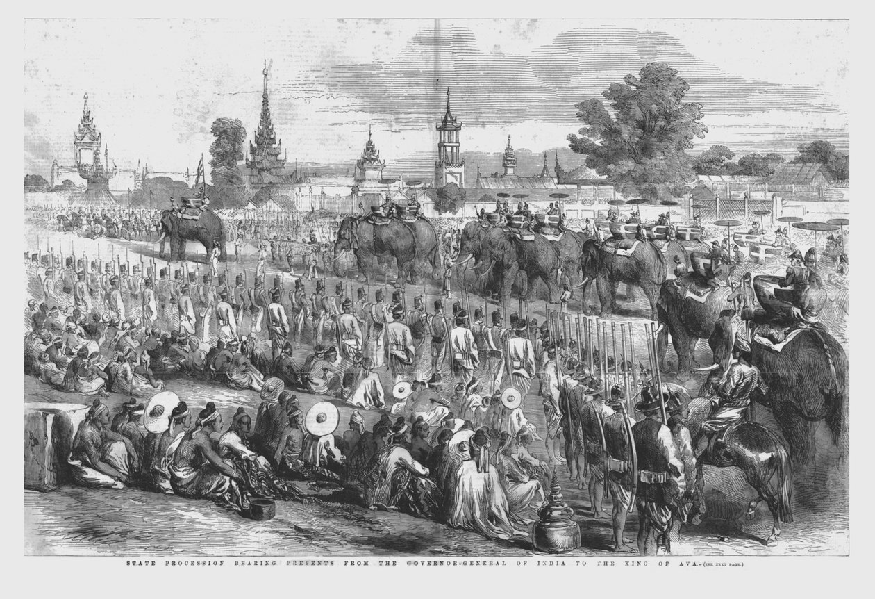 تقدم موكب الولاية من الحاكم العام للهند إلى ملك آفا ، 1856 بواسطة غير معروف